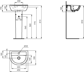 Lave-mains Ulysse - 45 cm E899101 Porcher