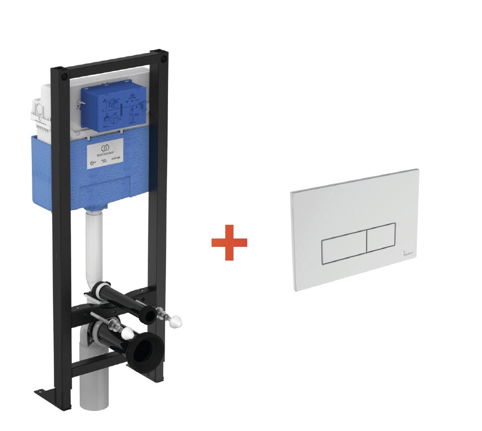 Lot bâti-support Prosys autoportant et plaque de déclenchement Oleas M2 R015467+P0117AC Porcher