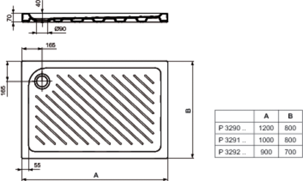 Receveur Ulysse + rectangulaire à poser Porcher