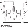 Séparation d'urinoir en céramique Porcher