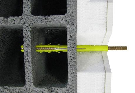 Cheville radiateur pour doublage plaque de plâtre Diam 12 x L 300 mm ING Fixations