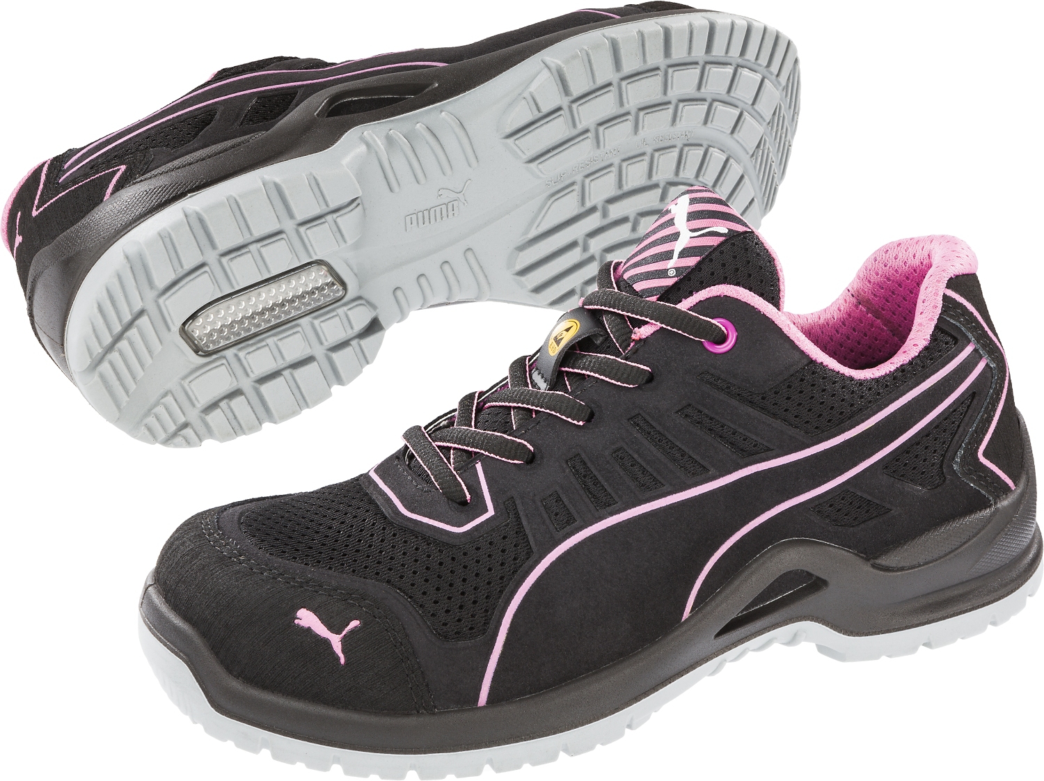 Chaussure puma outlet noir et rose