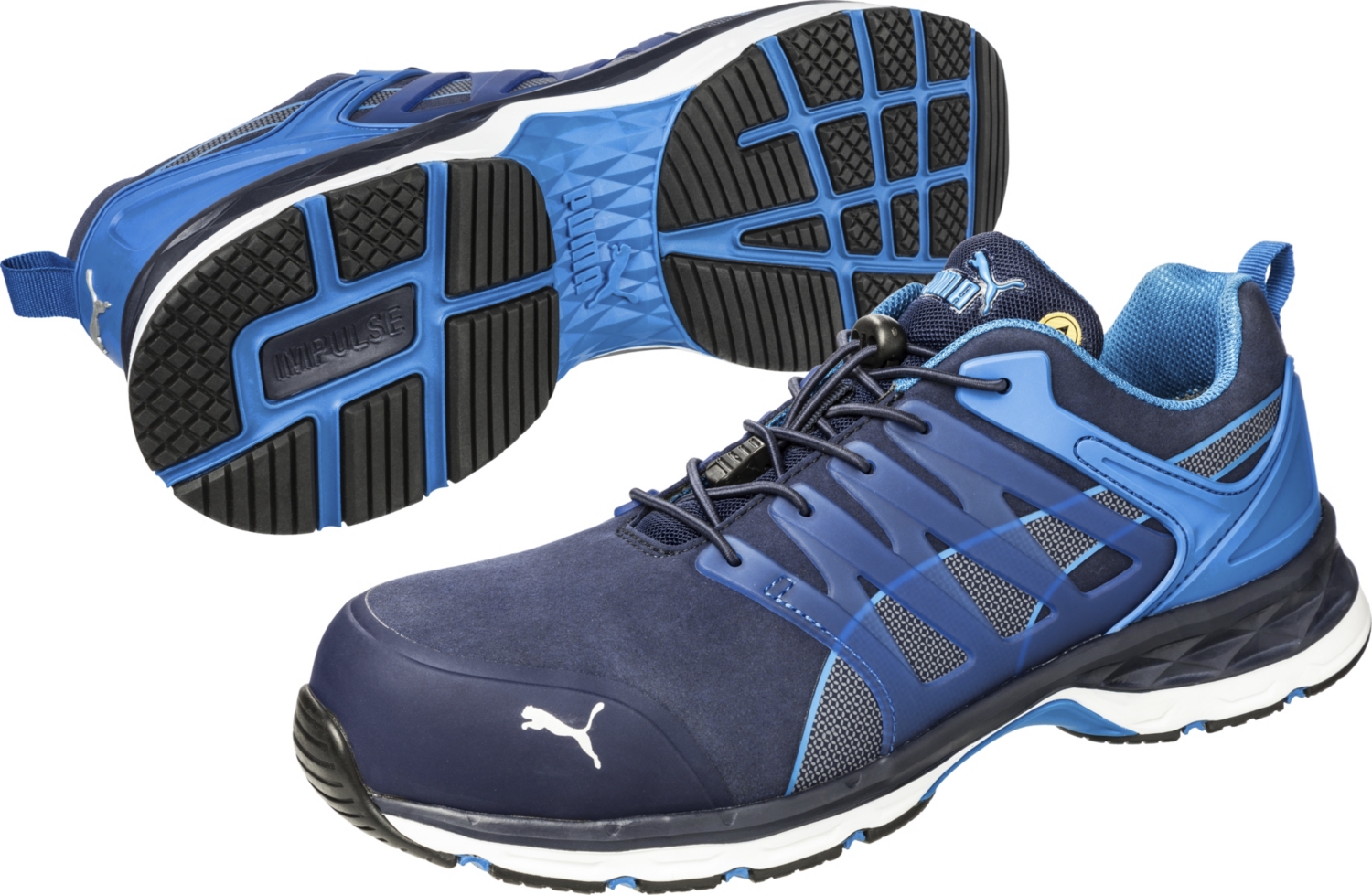 Chaussures de sécurité basses Velocity - Bleu - S1P ESD HRO SRC Puma Safety