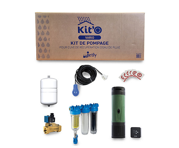 Kit'O Vario - Kit alimentation robinets de jardin + lave-linge + WC pour cuve de récupération pluviale Jetly