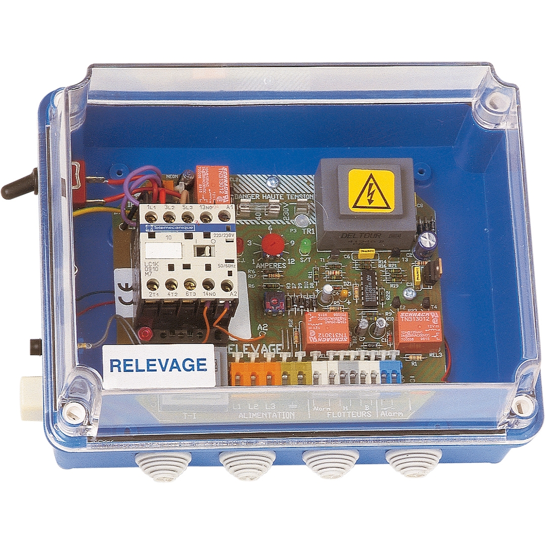 Coffret de commande et de protection d'une pompe de relevage