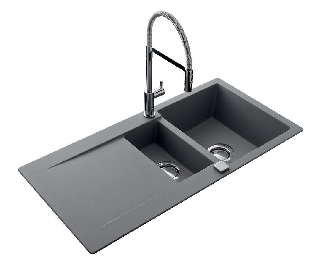 Evier Epure à encastrer - 1 cuve 1/2 - 1 égouttoir Js Aquatop