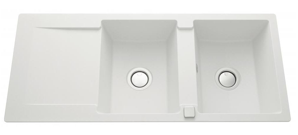 Evier Epure à encastrer - 2 cuves 1 égouttoir JS Aquatop