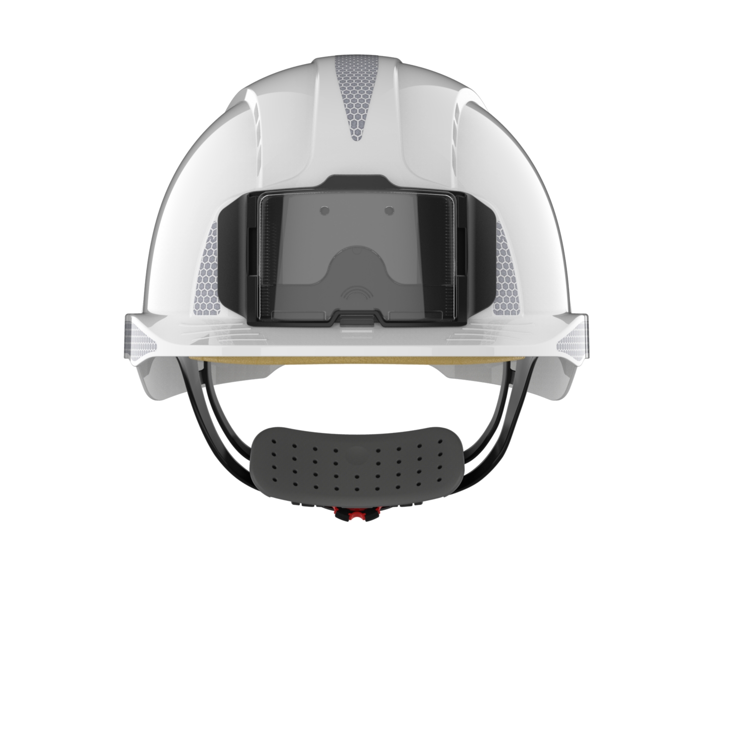 Casque Evolite blanc CR2 gris porte-badge ventilé crémaillère JSP