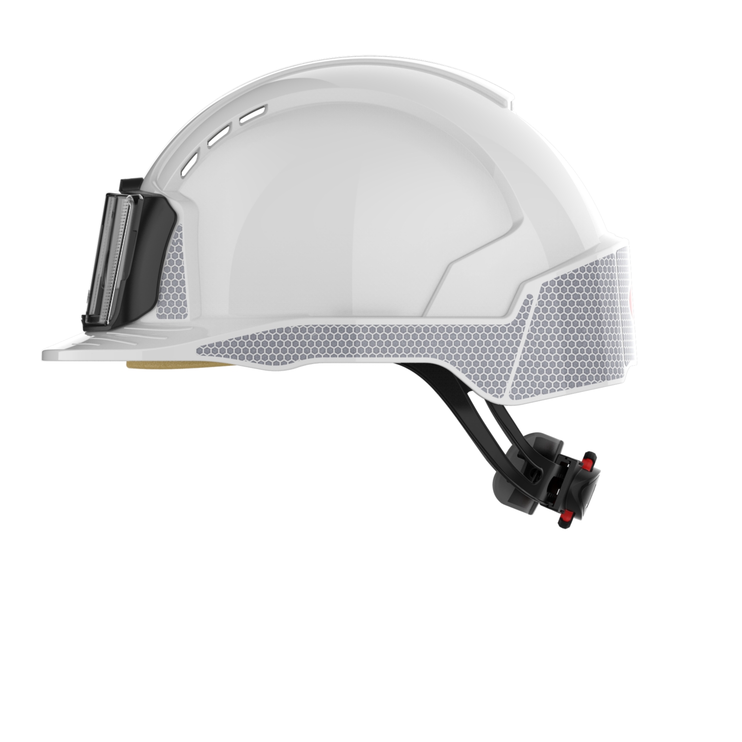 Casque Evolite blanc CR2 gris porte-badge ventilé crémaillère JSP