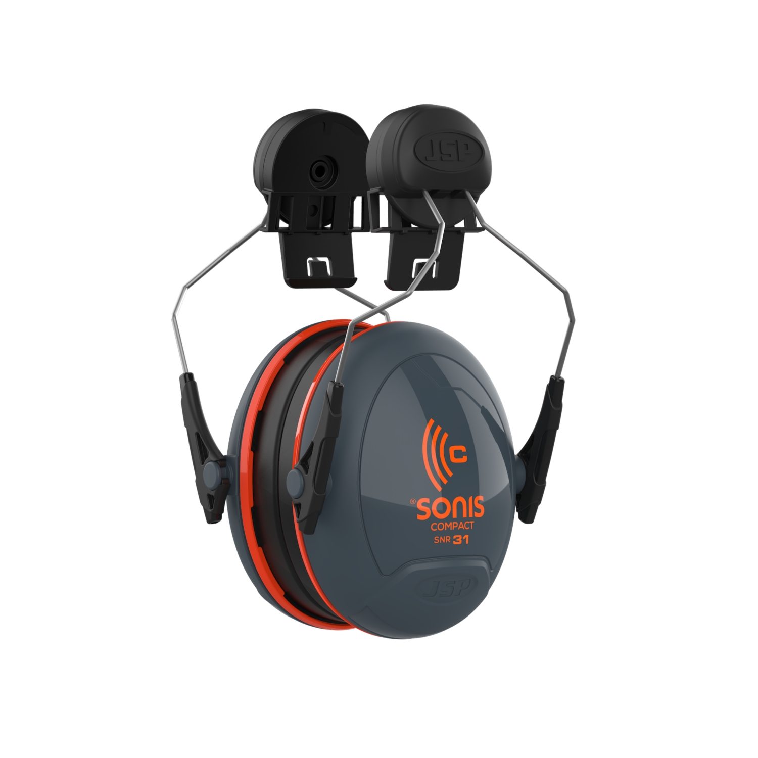 Coquilles antibruit orange/gris Sonis avec attaches SNR 31 dB JSP