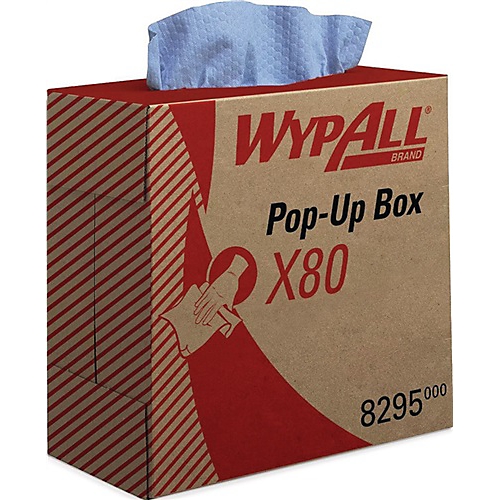 Chiffons d'essuyage Wypall® Bleu - Boite de 80 formats Kimberly Clark