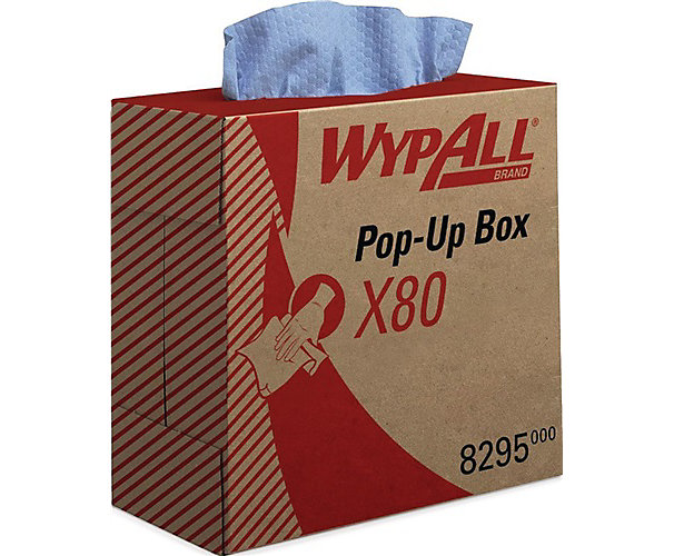 Chiffons d'essuyage Wypall® Bleu - Boite de 80 formats Kimberly Clark