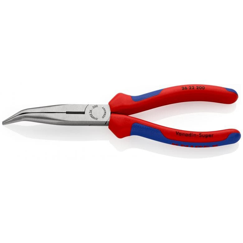 Pince demi-ronde avec tranchant - bec coudé 2622200 Knipex