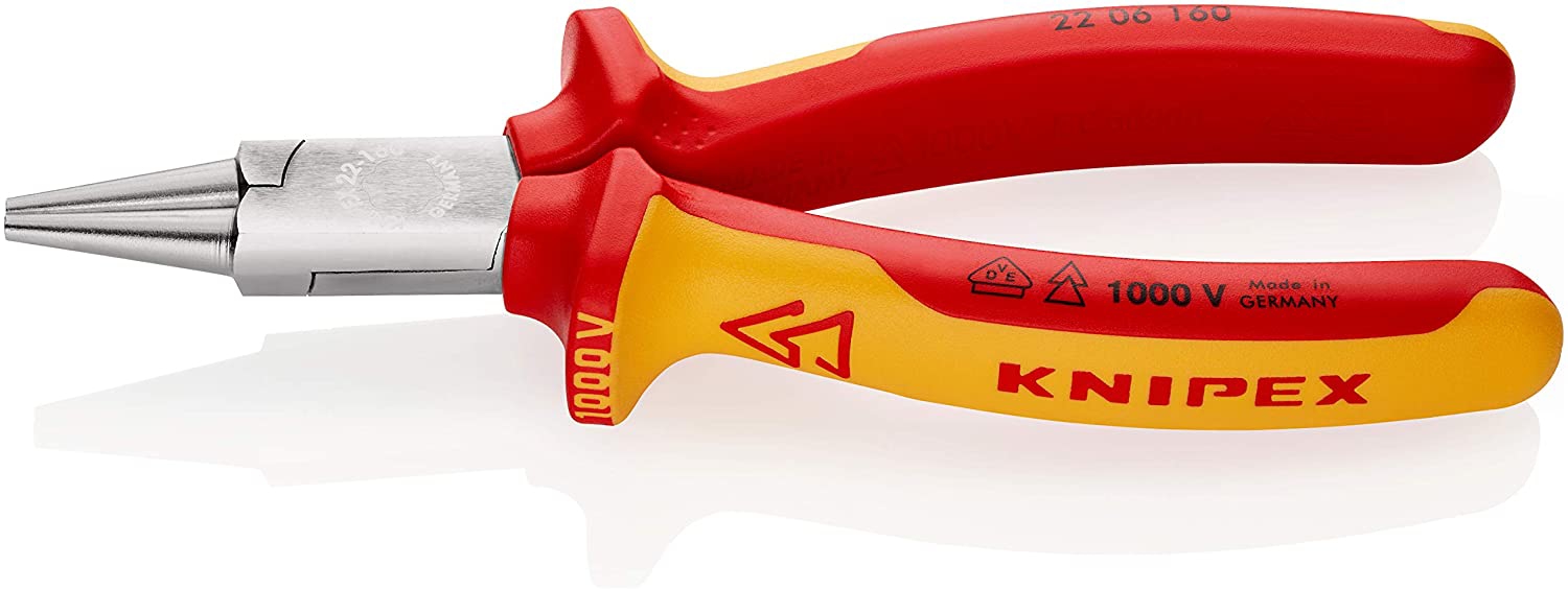 Pince à becs ronds isolée 1000 V 2206160 Knipex