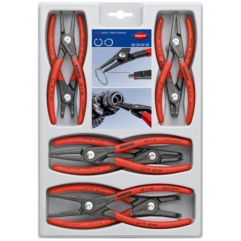 Jeu de 8 pinces de précision pour circlips 002004SB Knipex