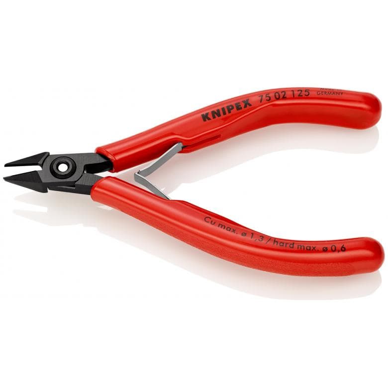 Pince coupante de côté pour l'électronique avec gaines en plastique 7502125 Knipex