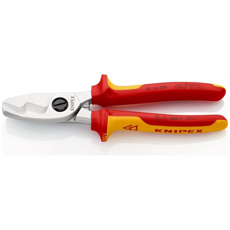 Coupe-câbles à double tranchants - isolé 1000V 9516200 Knipex