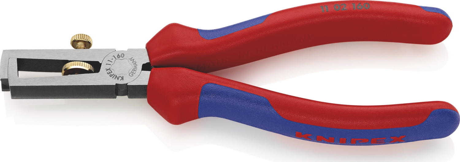 Pince à dénuder avec ressort d'ouverture - universelle 1102160 Knipex