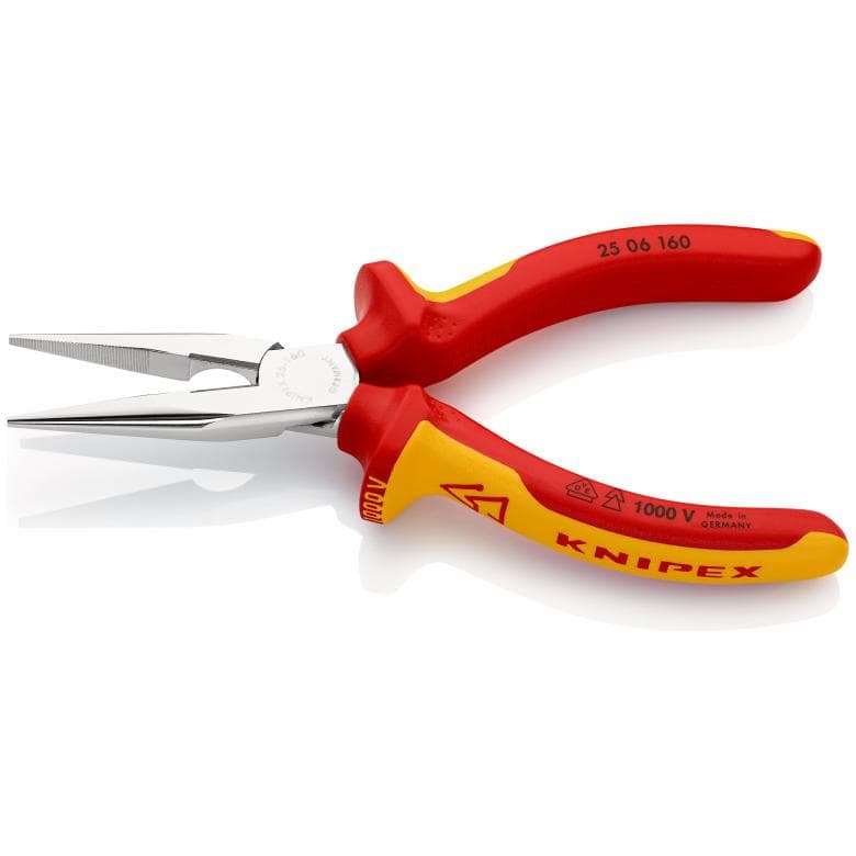 Pince demi-ronde avec tranchant - tête chromée 2506160 Knipex