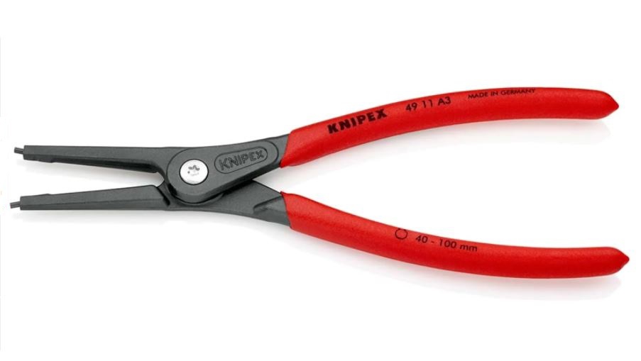 Pince de précision pour circlips extérieurs d'arbre - pointes droites Knipex