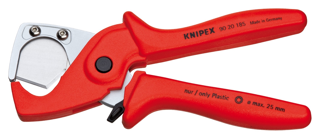 Coupe-tube pour tube flexibles et gaines de protection 185 mm sur carte Knipex