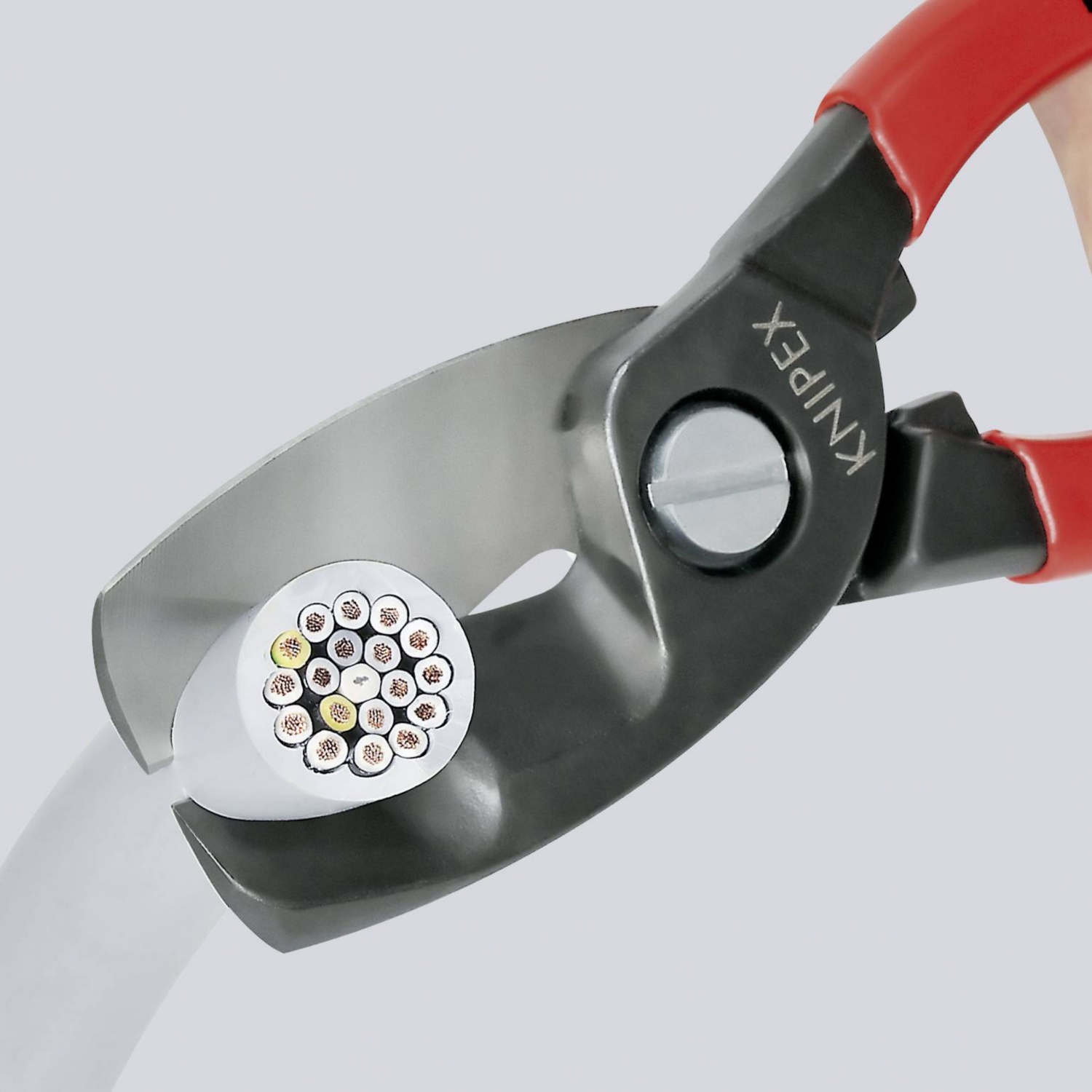 Coupe-câbles à double tranchants avec gaines bi-matière 9512200 Knipex