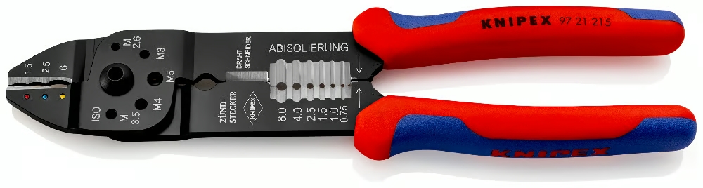 Pince à sertir universelle pour cosses et connecteurs isolés L 230 mm