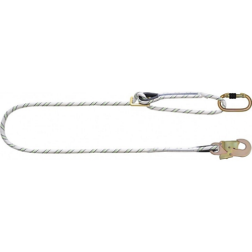 Longe de maintien en corde tressée - Boucle à réducteur - 2 M Kratos Safety