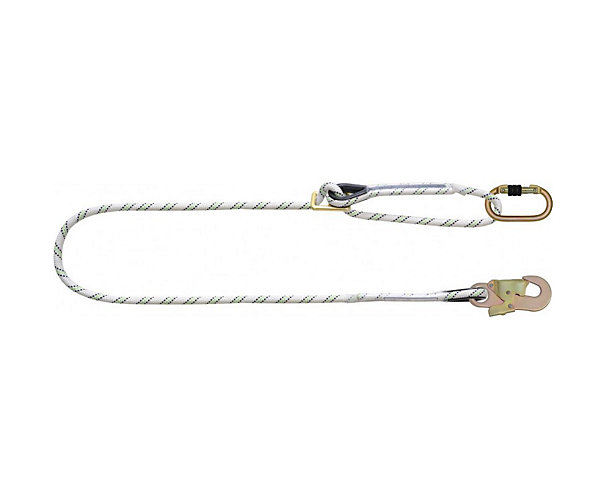 Longe de maintien en corde tressée - Boucle à réducteur - 2 M Kratos Safety