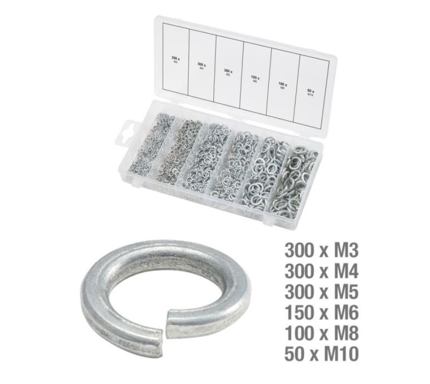 Coffret de 1200 pièces - assortiment de rondelles Grower DIN 127 KS Tools