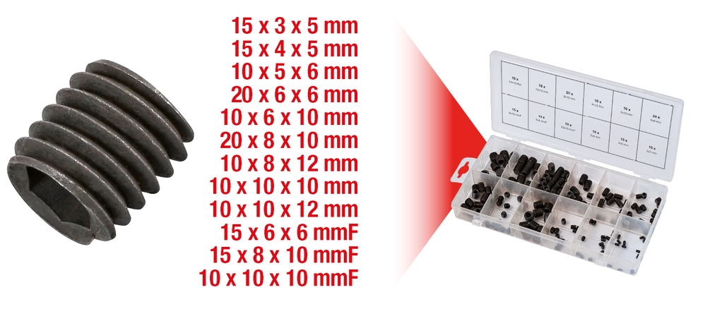 Coffret de 160 vis STHC DIN 913 KS Tools