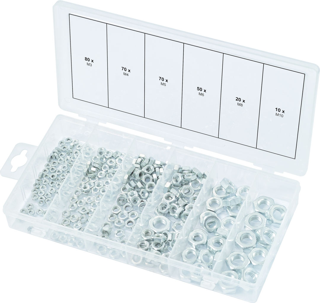 Coffret de 300 pièces - assortiment d’écrous DIN 934 970.0440 KS Tools