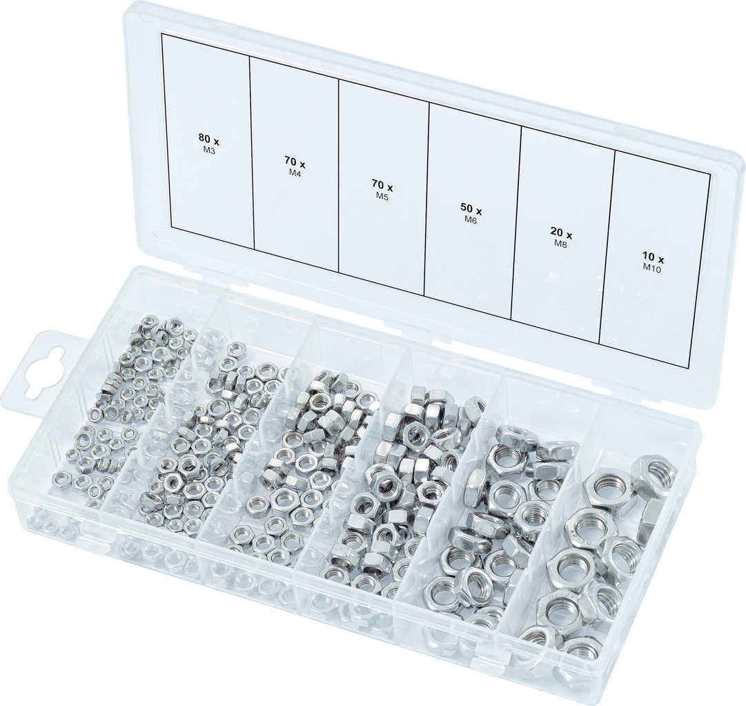 Assortiment d’écrous inox en coffret 970.0450 KS Tools