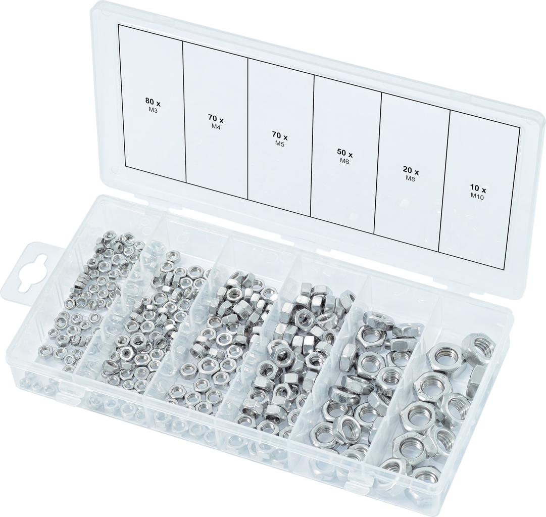 Coffret de 300 pièces - assortiment d’écrous DIN 934 970.0450 KS Tools