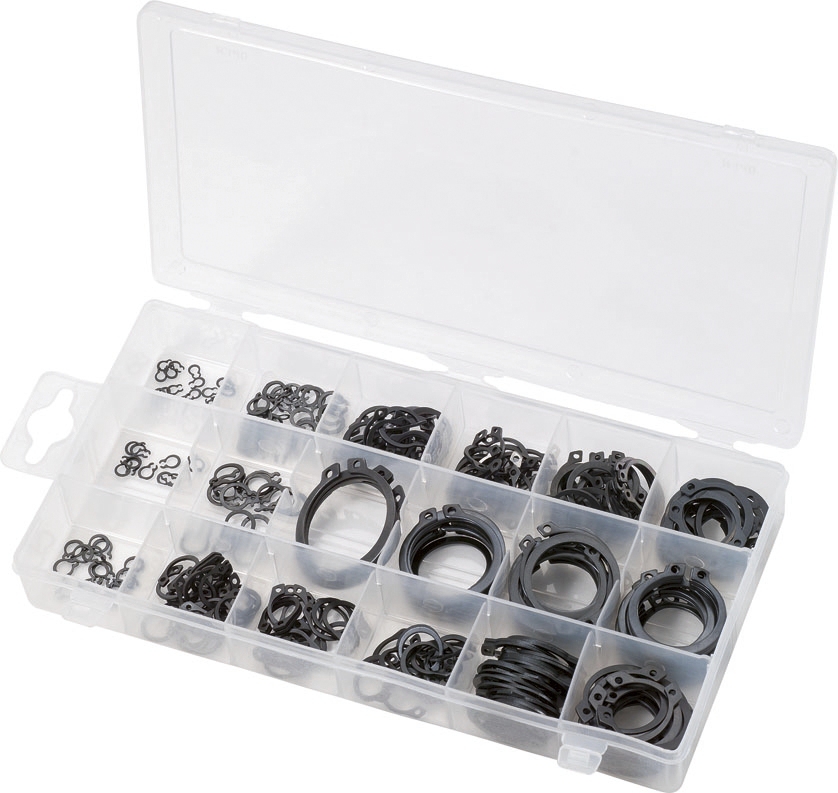 Coffret de 225 pièces - assortiment de circlips intérieurs et extérieurs DIN 471/472 KS Tools