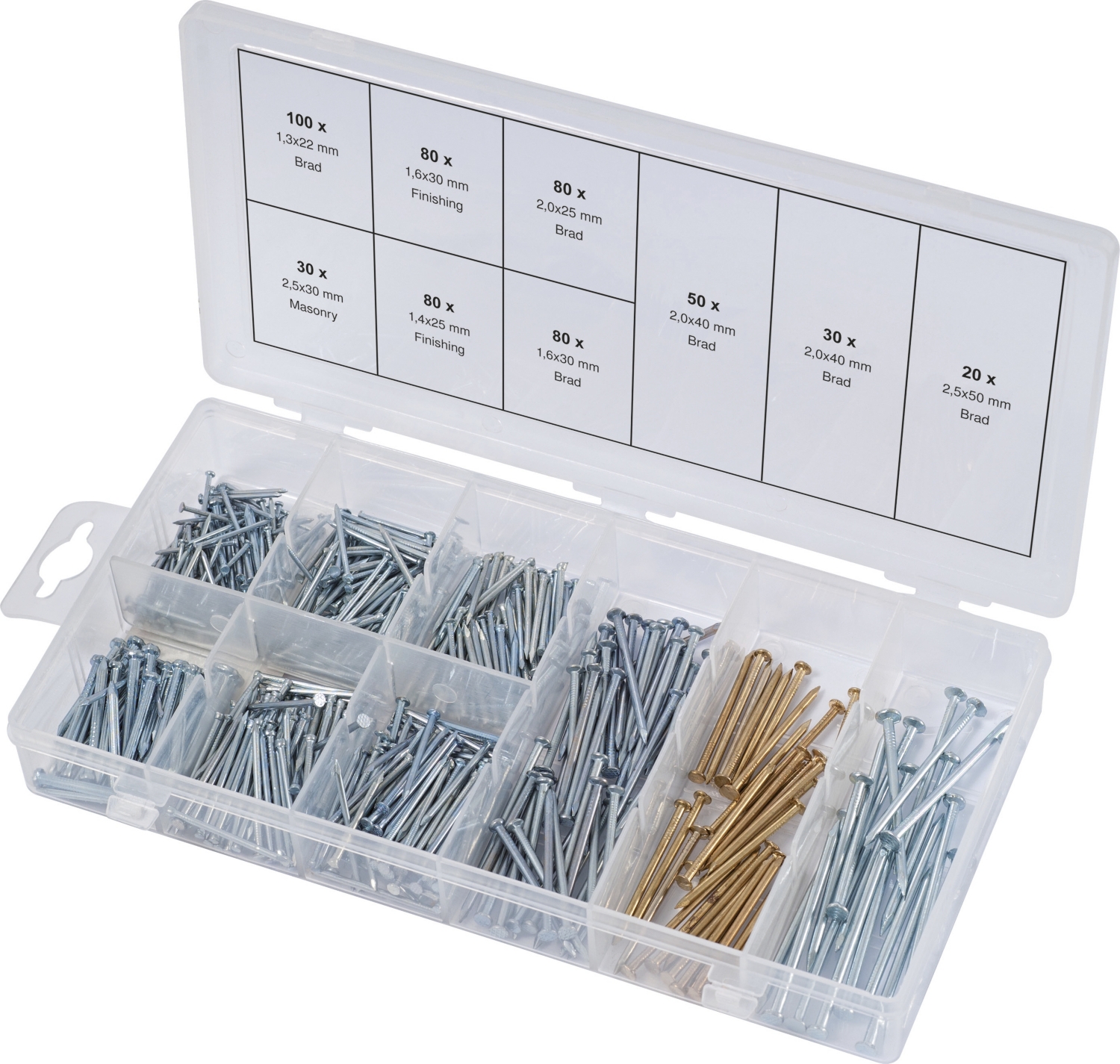 Coffret de 550 pièces - assortiment de clous KS Tools