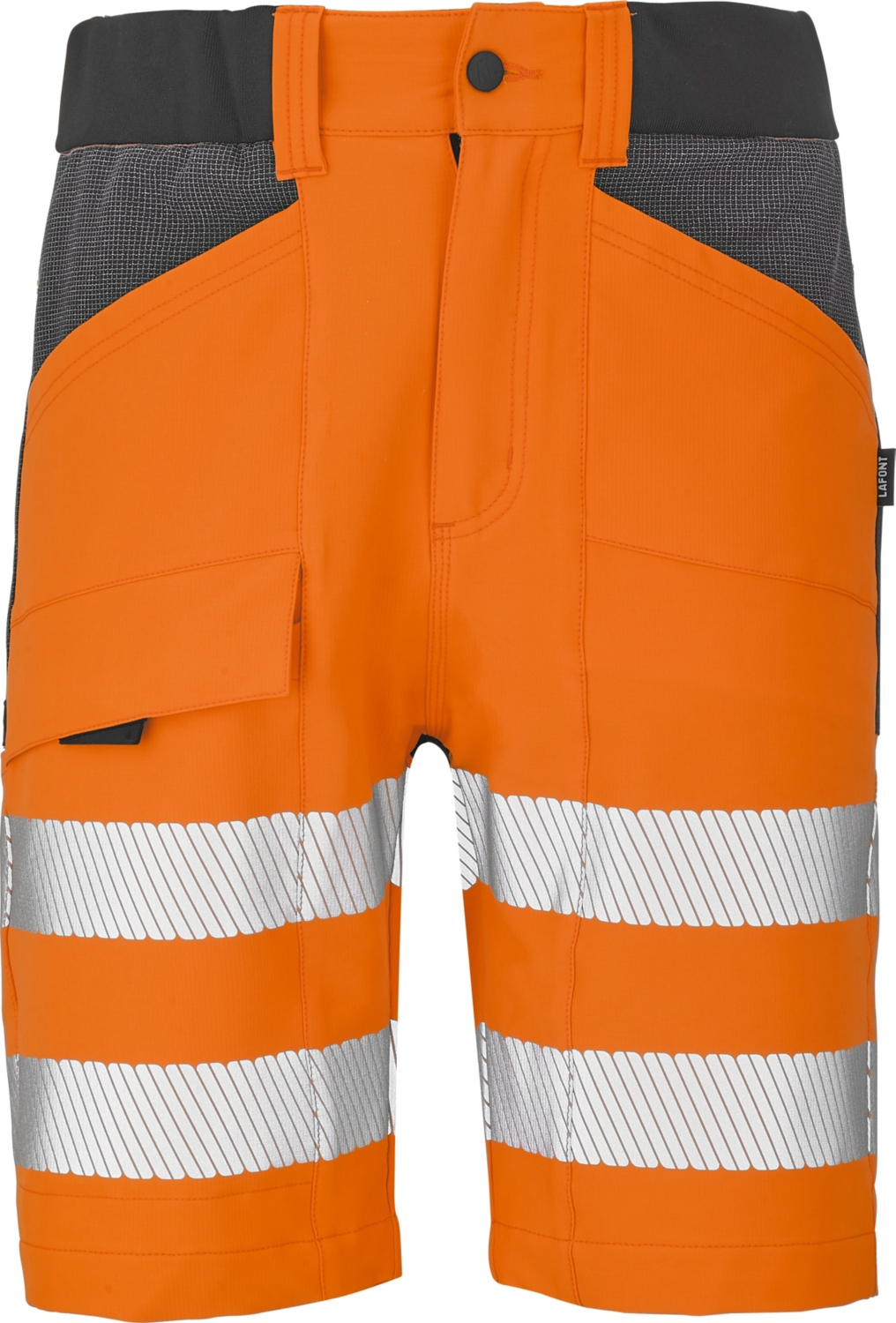 Bermuda HV polyester élasthanne mixte Looping orange / gris charcoal Lafont