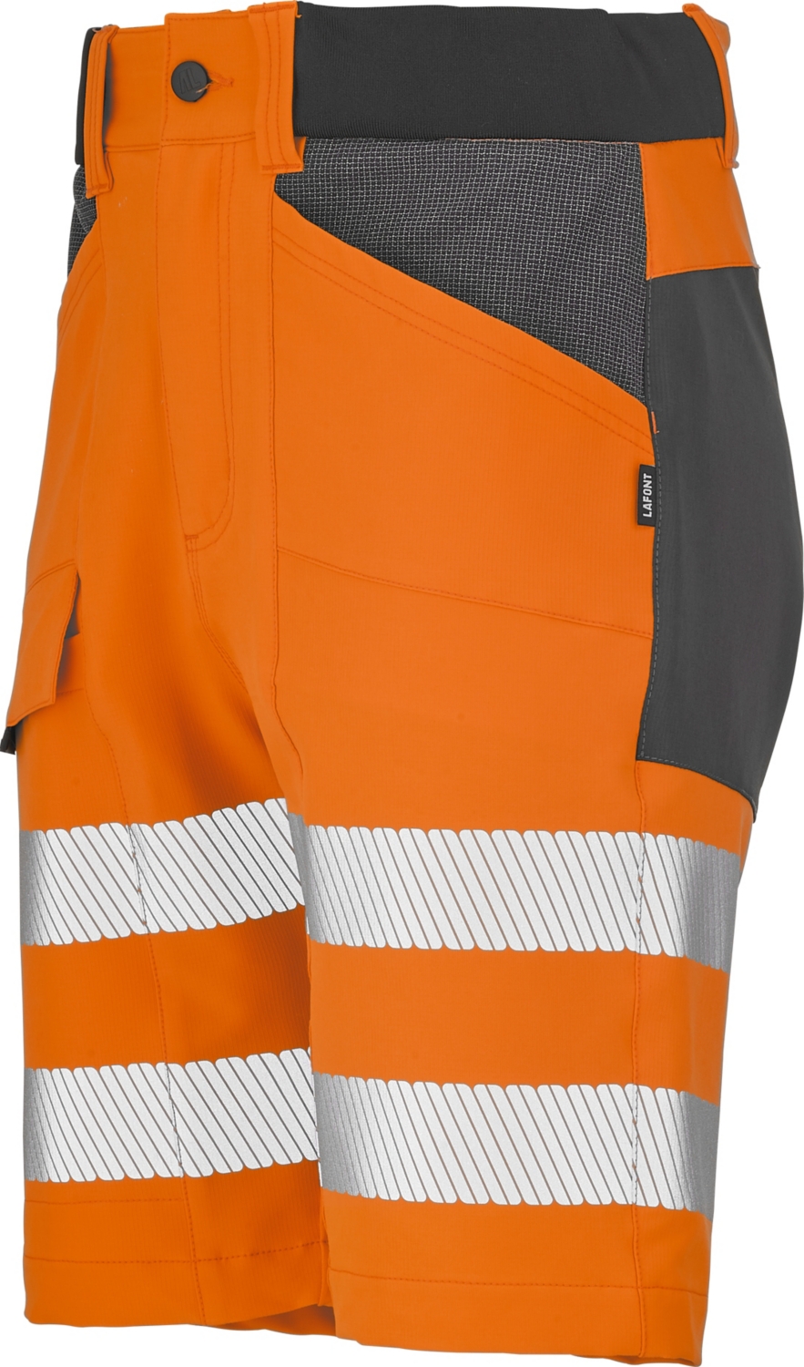 Bermuda HV polyester élasthanne mixte Looping orange / gris charcoal Lafont