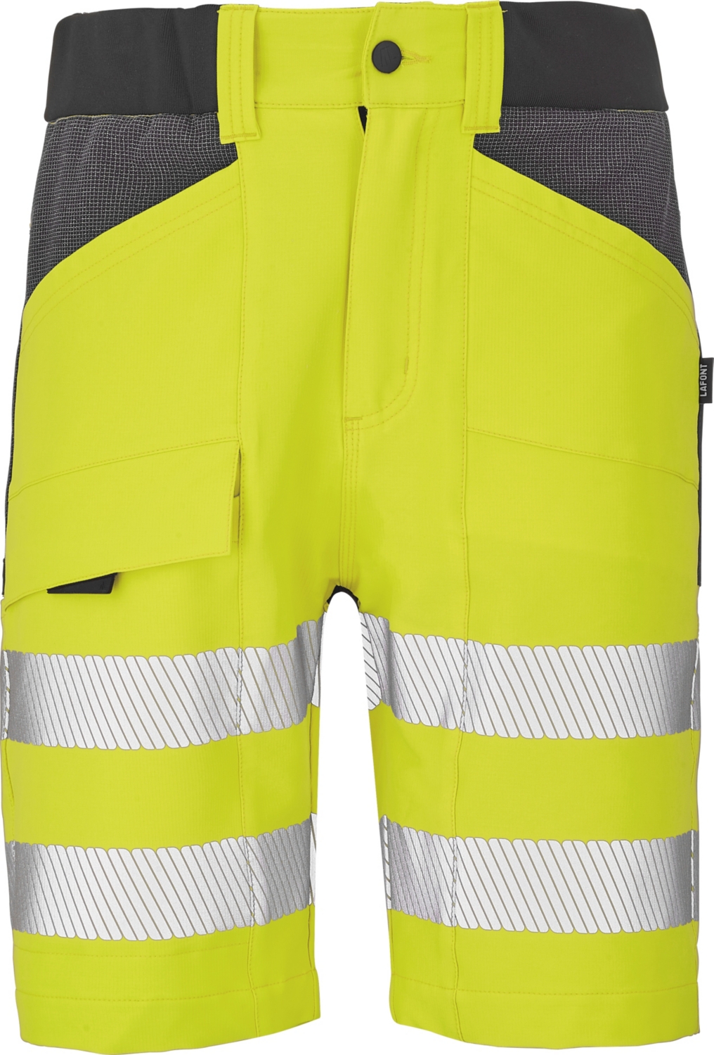 Bermuda HV polyester élasthanne mixte Looping jaune / gris charcoal Lafont
