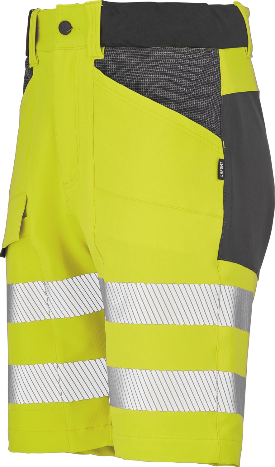 Bermuda HV polyester élasthanne mixte Looping jaune / gris charcoal Lafont