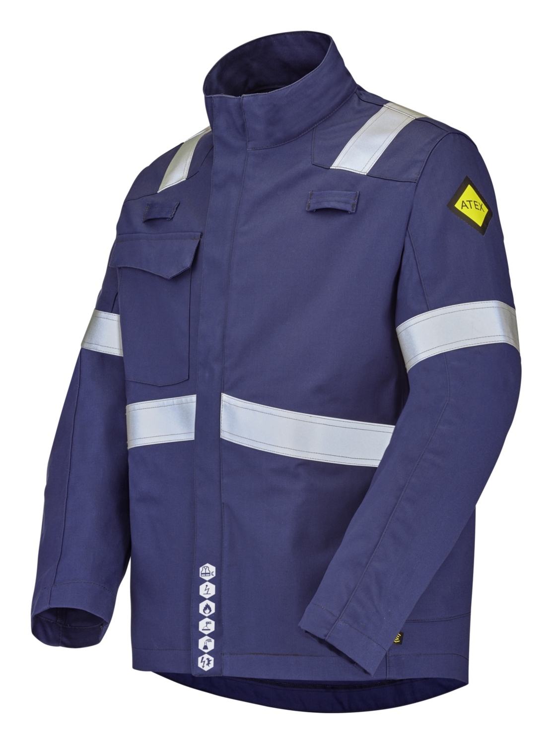 Blouson multirisques coton polyester mixte Overo Atex Reflect 260 bleu marine