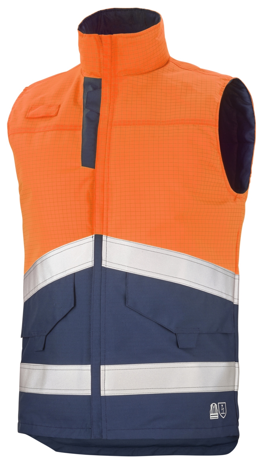Gilet multirisques HV polyester mixte Access orange / marine Cepovett