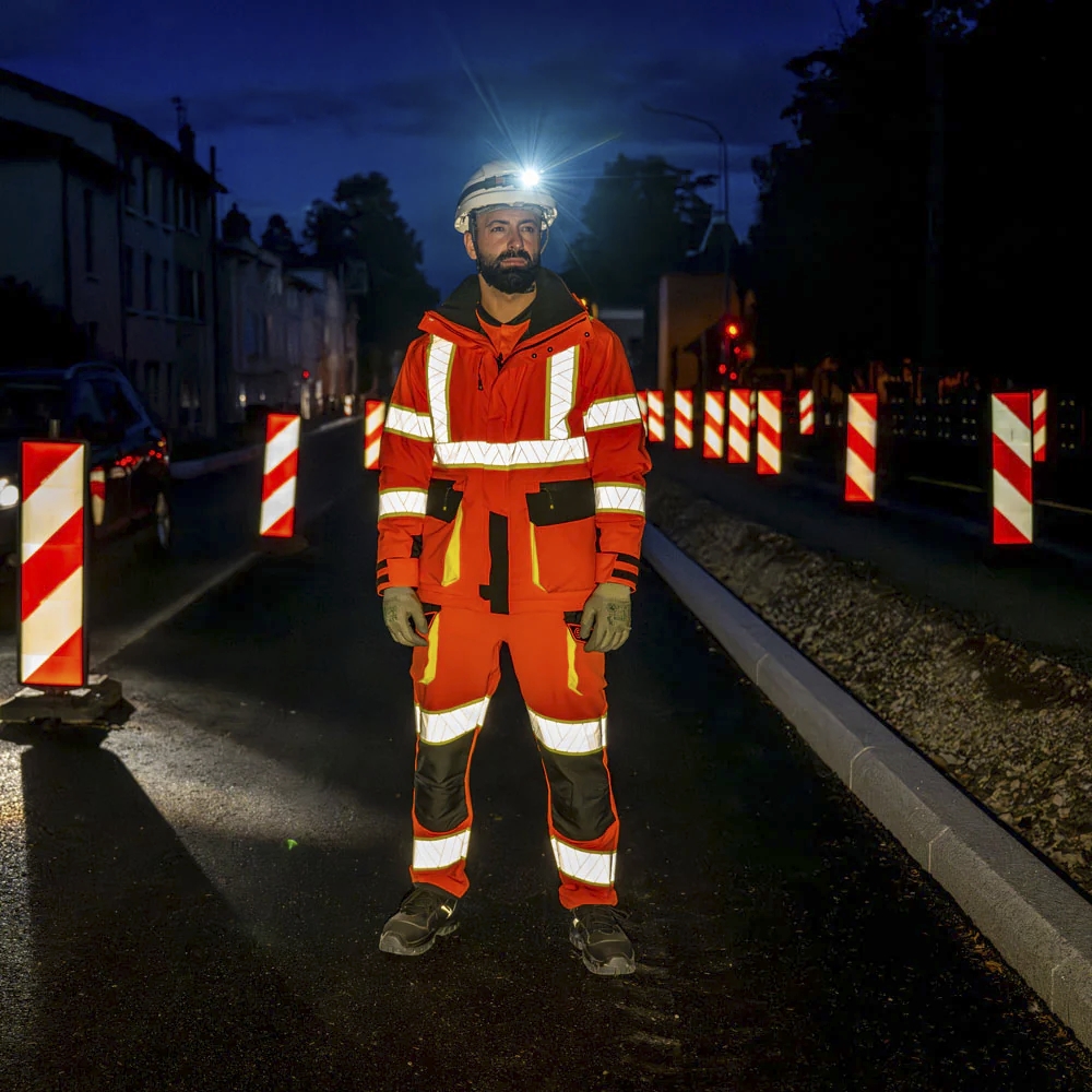 Parka HV Elektra polyester mixte Fluo Nova orange / noir Cepovett