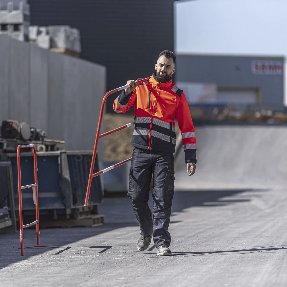 Softshell HV polyester mixte Essentials + rouge / marine Cepovett