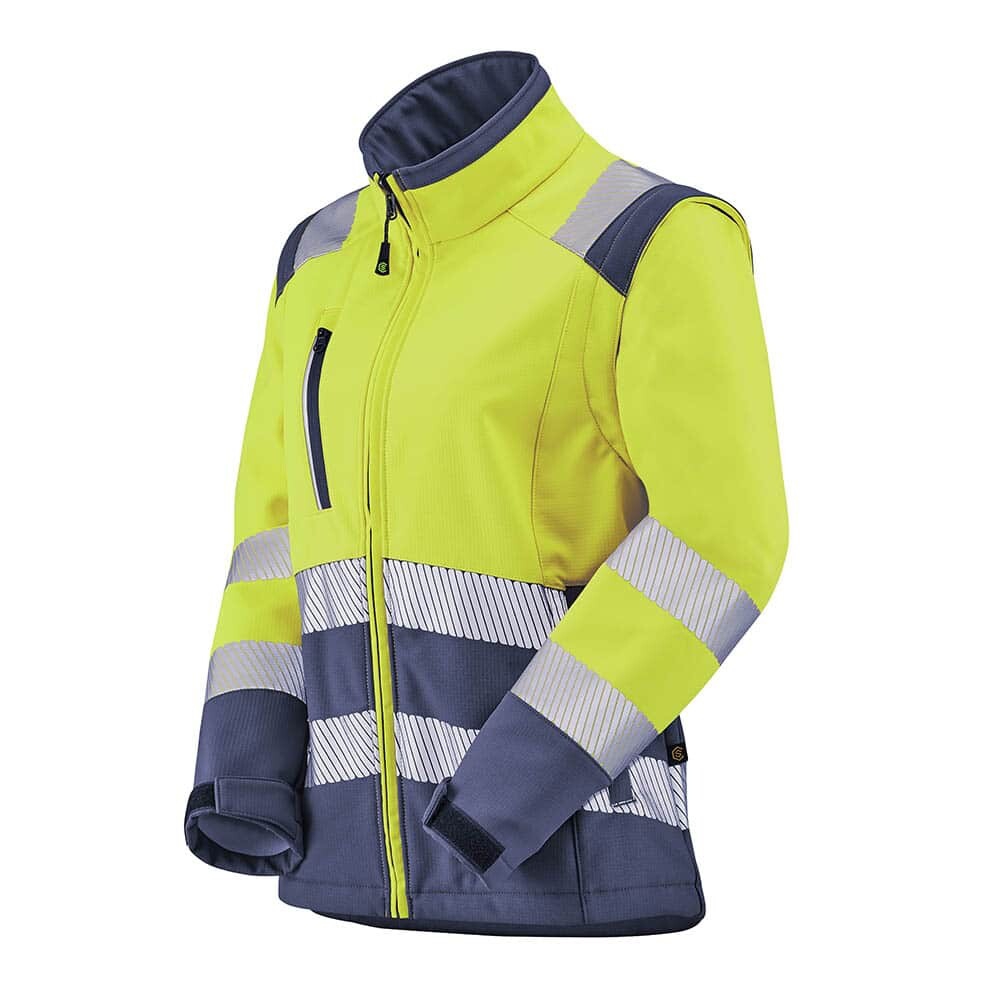  Blouson Softshell HV PES TPU Tian HV femme jaune / marine 