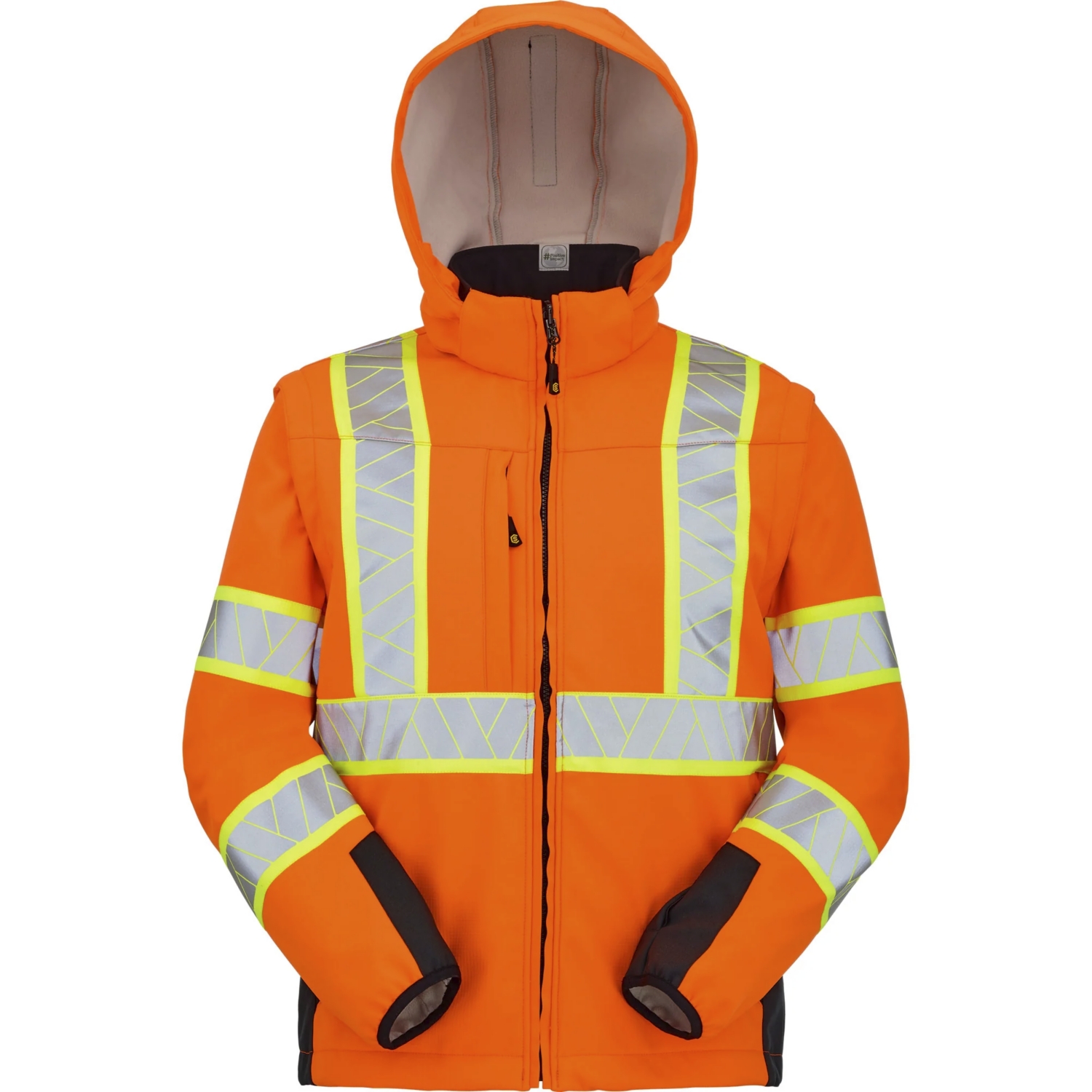 Softshell HV polyester recyclé TPU recyclé polyuréthanne mixte Fluo Nova Astraia orange / noir