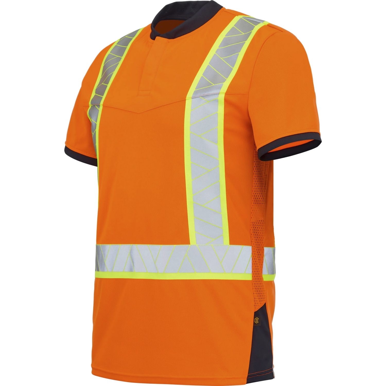Polo HV polyester mixte Fluo Nova Crios orange / noir