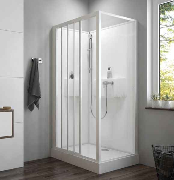 Cabine de douche Izibox 2 Confort rectangulaire portes faces coulissantes verre transparent Leda