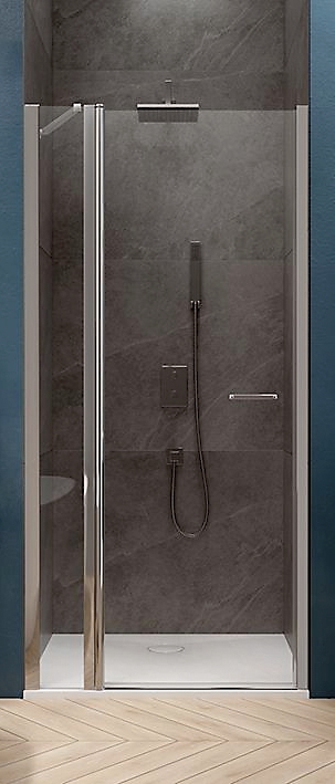 Porte De Douche Battante 110x197cm, Paroi Pivotante À 180°en Verre