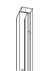 Porte coulissante pour angle Jazz+ 80cm verre transparent profilé Noir mat  - LEDA Réf. L13JPCAS08035